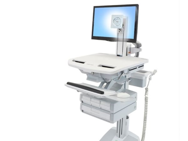 Ergotron StyleView - Vagn - för LCD-skärm/PC-utrustning - medicinsk - aluminium, zinkpläterat stål, kvalitetsplast - grå, vit, polerat aluminium - ...