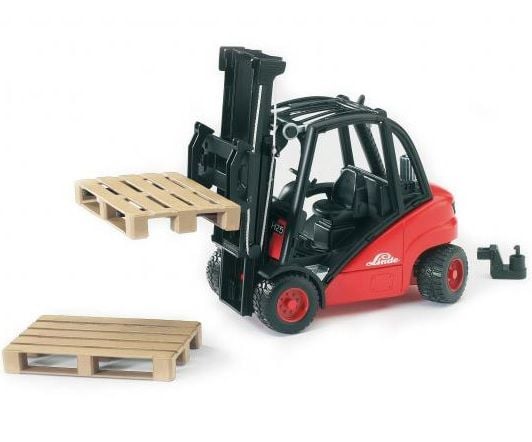 Bruder Linde H30D fork lift with 2 pallets toy