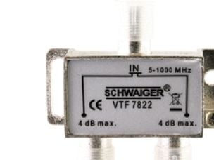 Schwaiger VTF7822 531, Kaapelin jakaja, 5 - 862 MHz, Hopea, 1 kpl, 53 mm, 26 mm