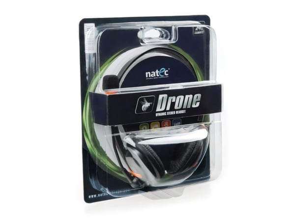 NATEC Drone, Koblet med ledninger (ikke trådløs), 50 - 30000 Hz, Samtaler/musikk, Hodesett, Sort, Oransje