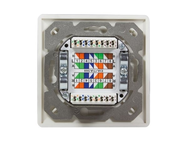LogiLink NP0123, RJ-45, STP, 6a, Metallinen, Valkoinen, ISO/IEC 11801, TIA/EIA 568B.2-10, 80 mm