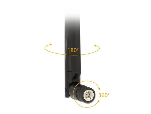 Delock - Antenne - Wi-Fi - 7 dBi (for 5 GHz), 4 dBi (for 2,4 GHz) - rundtstrålende