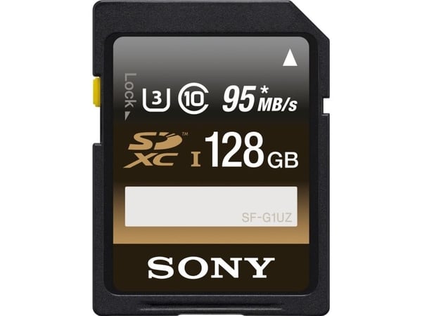 Sony 128GB SDXC UHS-I, 128 GB, SDXC, Klass 10, UHS-I, 95 MB/s, 90 MB/s