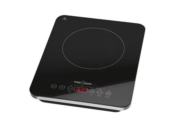 ProfiCook PC-EKI 1062 - Elektrisk varmeplate - 2 kW - rustfritt stål / svart