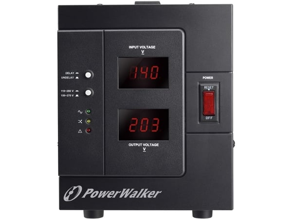 PowerWalker AVR 3000/SIV - Automatisk strømregulator - AC 230 V - 2400 Watt - 3000 VA - output-stikforbindelser: 2 - sort