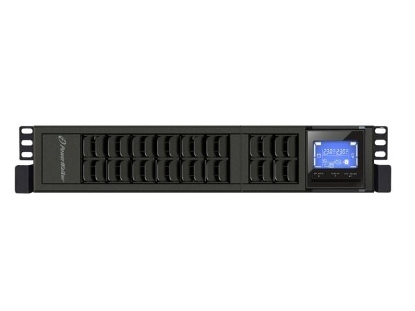 PowerWalker VFI 2000CRM LCD, Dobbeltkonvertering (Online), 2 kVA, 1600 W, Sinus, 110 V, 300 V