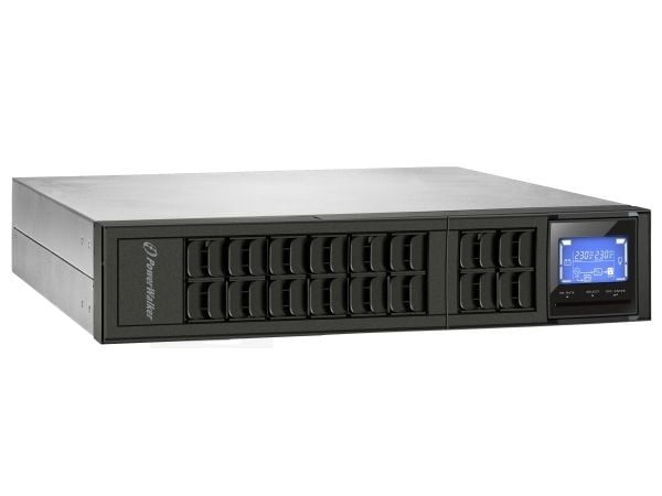 PowerWalker VFI 1000CRM LCD, Taajuuden kaksoismuunnos (verkossa), 1 kVA, 800 W, Sini, 110 V, 300 V