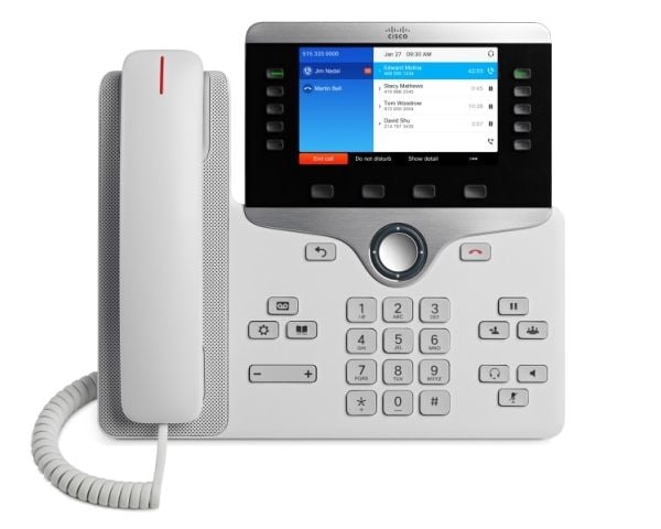 Cisco IP Phone 8841 - VoIP-telefon - SIP, RTCP, RTP, SRTP, SDP - 5 linjer - hvit