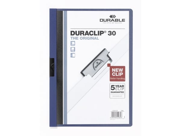 Durable Duraclip 30, Sininen, 30 arkkia, A4, 5 kpl