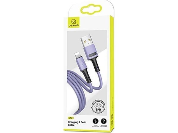 USB-kabel Usams USB-A til Lightning 1 m lilla (69866-uniw)