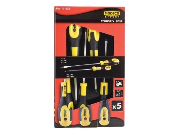 Modeco FRIENDLY GRIP ruuvimeisselisarja 5 kpl - MN-11-039