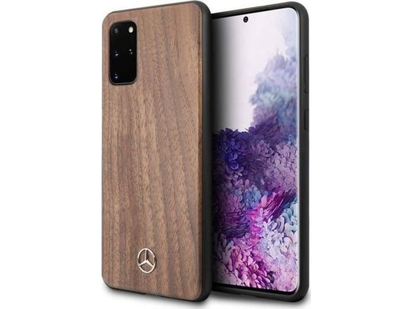 Mercedes Benz Samsung Galaxy S20+ mobilhållare Wood Line Walnut (MEHCS67VWOLB) rödbrun
