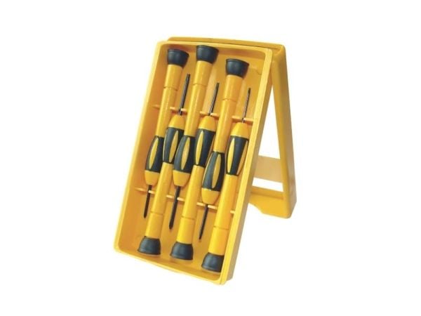 Modeco presisjons-/ur-skrutrekkersett 6 deler (4 flate + 2 Philips) 6 stk (MN-10-207)