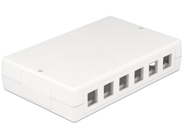 Delock - Overflatemonteringsboks for nettverk - hvit - 12 porter