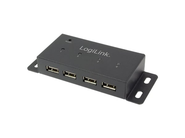LogiLink UA0141A, USB 2.0, 480 Mbps, svart, metall, 1 m, RoHS