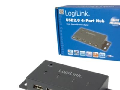 LogiLink UA0141A, USB 2.0, 480 Mbps, svart, metall, 1 m, RoHS