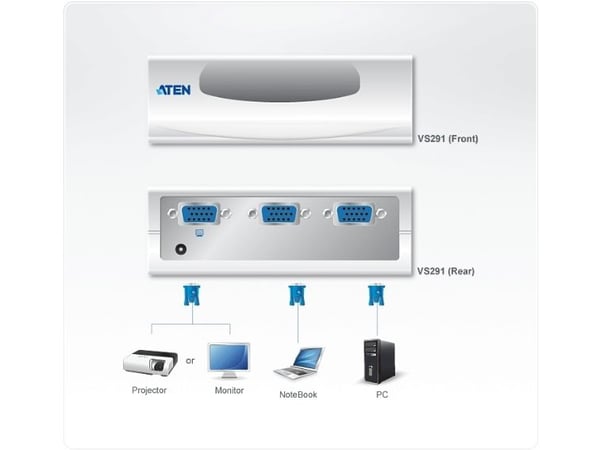 ATEN VS291 - Omkopplare för video - 2 x VGA - skrivbordsmodell