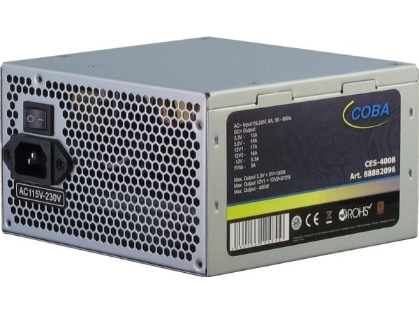 Inter-Tech Coba CES-400B 80+ - Strømforsyning (intern) - ATX12V 2.3 - 80 PLUS Bronze - AC 115/230 V - 400 watt - aktiv PFC