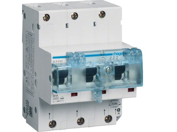 Hager HTN350E, 50 A, 4.5 modul(er), -25 - 55 °C, -25 - 80 °C, 85 mm, 81 mm