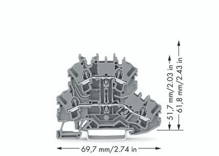 Wago 2002-2201, 5,2 mm, 69,7 mm, 51,7 mm, 500 V