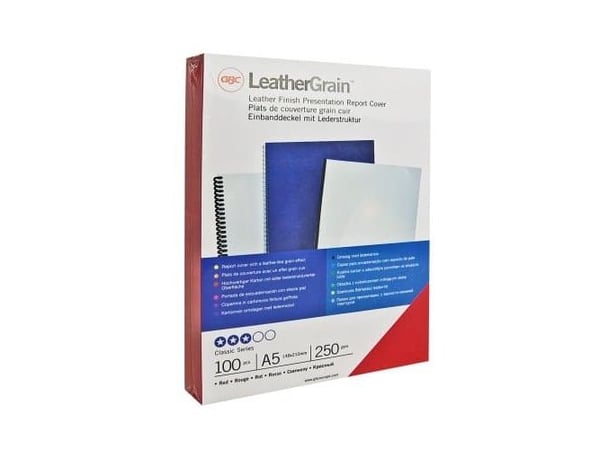 GBC LeatherGrain, A4, Lær, Svart, 250 g/m², 372 g, 25 stykker