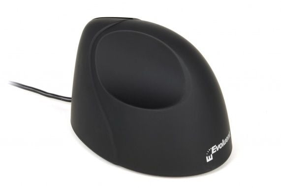 BakkerElkhuizen Evoluent Standard, Oikeakätinen, Vaakasuuntainen muotoilu, Optinen, USB A-tyyppi, 1500 DPI, musta, Harmaa, Hopea