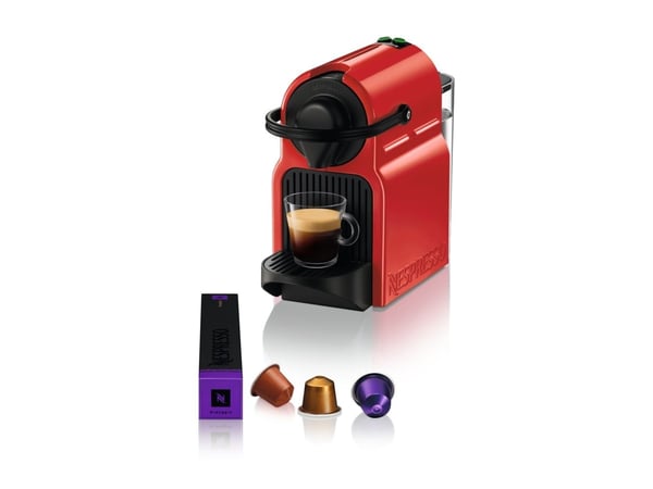 Krups Nespresso Inissia XN1005 Ruby Red, Kapsel kaffemaskine, 0,7 L, Kaffekapsel, 1260 W, Rød