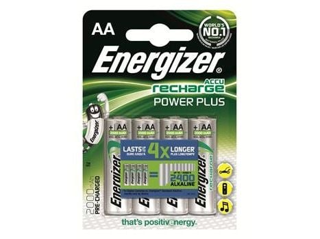 Energizer Accu Recharge Power Plus 2000 AA BP4, Oppladbart batteri, AA, Nikkelmetallhydrid (NiMH), 1,2 V, 4 stykker, 2000 mAh
