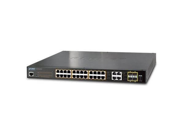 PLANET GS-4210-24P4C - Switch - Styrt - 24 x 10/100/1000 (PoE+) + 4 x kombo-Gigabit SFP - stasjonær, rackmonterbar - PoE+ (220 W)