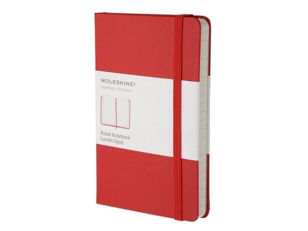 Moleskine Classic, Monokromatisk, Rød, 240 ark, Matt, Innbundet (hardcover), Voksen