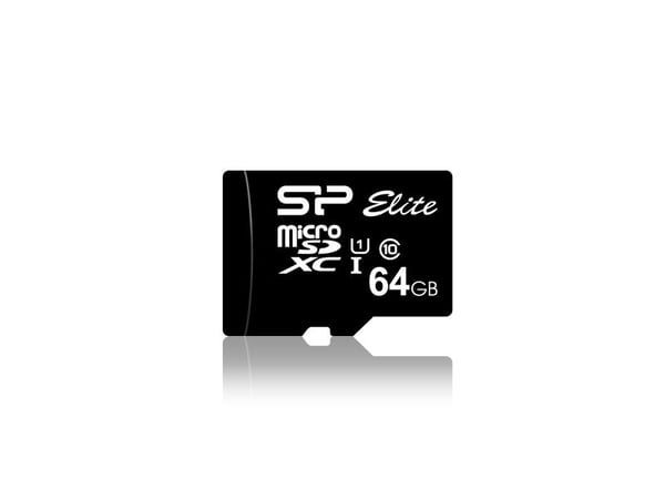 SILICON POWER Elite - Flashminnekort (microSDXC til SD-adapter inkludert) - 64 GB - Class 10 - microSDXC UHS-I