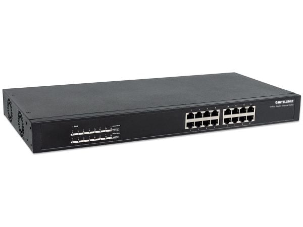 Intellinet 560993, Uhåndtert, L2, Gigabit Ethernet (10/100/1000), Strøm over Ethernet (PoE), Rack-montering, 1U