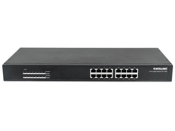 Intellinet 560993, Uhåndtert, L2, Gigabit Ethernet (10/100/1000), Strøm over Ethernet (PoE), Rack-montering, 1U