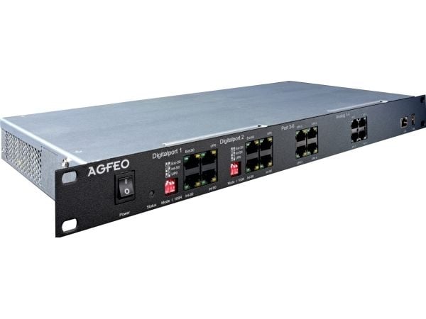 AGFEO ES 628 IT, 550 mm, 110 mm, 355 mm, 3,26 kg, 483 x 215 x 44 mm, Svart