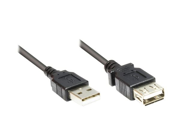 Alcasa 2511-OF01S, 0,15 m, USB A, USB A, USB 2.0, Hankjønn/hunkjønn, Sort Alcasa 2511-OF01S, 0,15 m, USB A, USB A, USB 2.0, Hankjønn/hunkjønn, Sort