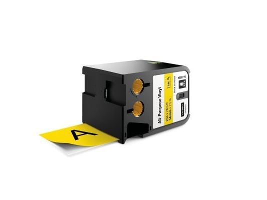 DYMO XTL - Vinyl - permanet adhesiv - svart på gult - Rull (0,54 cm x 7 m) 1 kassett(er) tape - for XTL 500