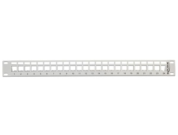 Delock Keystone Patch Panel - Koblingspanel - grå - 1U - 19" - 24 porter