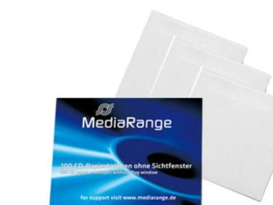 MediaRange - CD/DVD-muffe - kapasitet: 1 CD/DVD - hvit (en pakke 100)