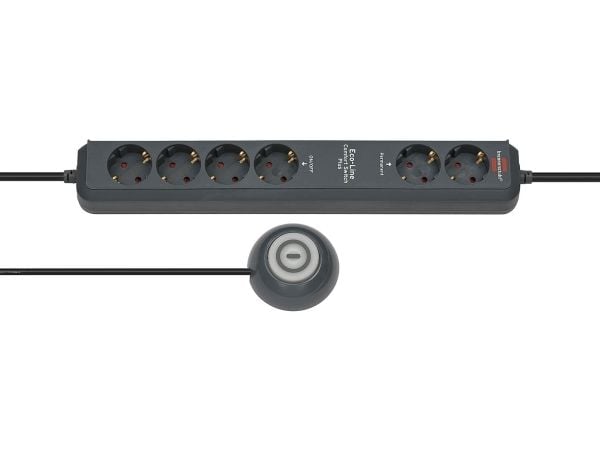 brennenstuhl Eco-Line Extension Socket Comfort Switch Plus EL CSP 24 6-way 1,5m H05VV-F 3G1,5 2 permanent, 4 switchable - Flerkoplingslist - utgang...