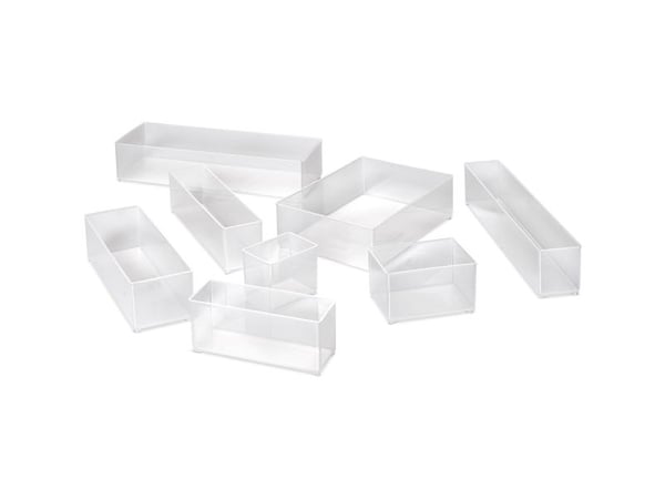 raaco Insert 55 A8-1, Polypropeeni (PP), Läpinäkyvä, 55 mm, 79 mm, 47 mm, 18 g