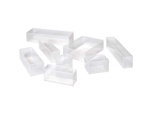 raaco Insert 55 A8-2, Polypropeeni (PP), Läpinäkyvä, 55 mm, 157 mm, 47 mm, 40 g