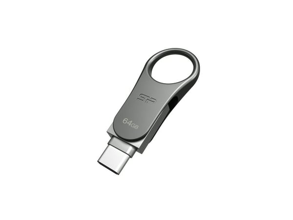SILICON POWER Mobile C80 - USB-flashstasjon - 64 GB - USB 3.0 / USB-C - titan