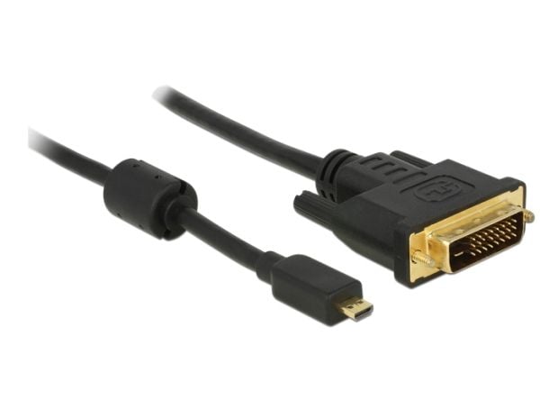 Delock - Sovitinkaapeli - dual link - DVI-D uros - micro HDMI uros - 2 m - musta