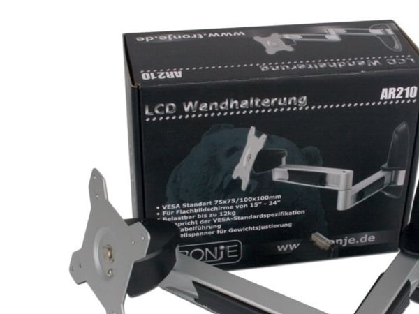 Tronje AR210 - Monteringssats (lutningsbar och vridbar konsol) - för LCD-display - aluminium, stål - skärmstorlek: 15"-24" - väggmonterbar