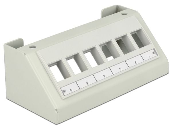 Delock Keystone Multimedia Panel - Overflatemontert fordelingsboks - grå - 6 porter
