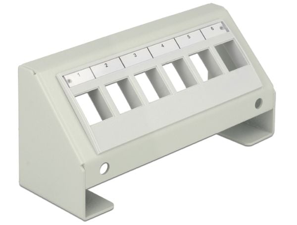 Delock Keystone Multimedia Panel - Overflatemontert fordelingsboks - grå - 6 porter