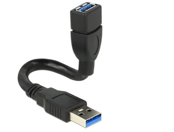 Delock ShapeCable - USB forlængerkabel - USB Type A (hun) til USB Type A (han) - USB 3.0 - 15 cm - lajiteltu