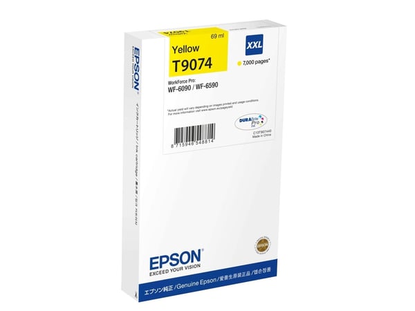 Epson T9074 - 69 ml - XXL-størrelse - gul - original - blekkpatron - for WorkForce Pro WF-6090, WF-6590