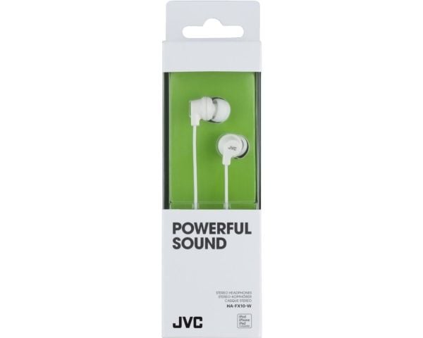 JVC HA-FX10 - Ørepropper - i øret - kablet - 3,5 mm jakk - hvit