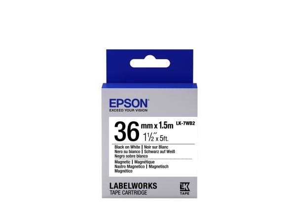 Epson LabelWorks LK-7WB2 - Svart på hvitt - Rull (3,6 cm x 1,5 m) 1 rull(er) magnetiske etiketter - for LabelWorks LW-1000, LW-300, LW-400, LW-600,...